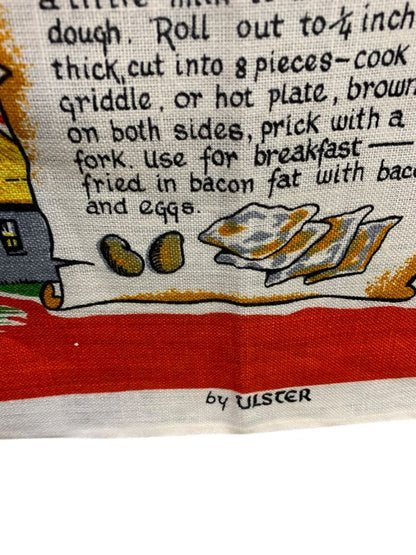 by Ulster Linen Tea Towel Vintage Irish Recipes 20" x 30" Coffee Stew Poundies