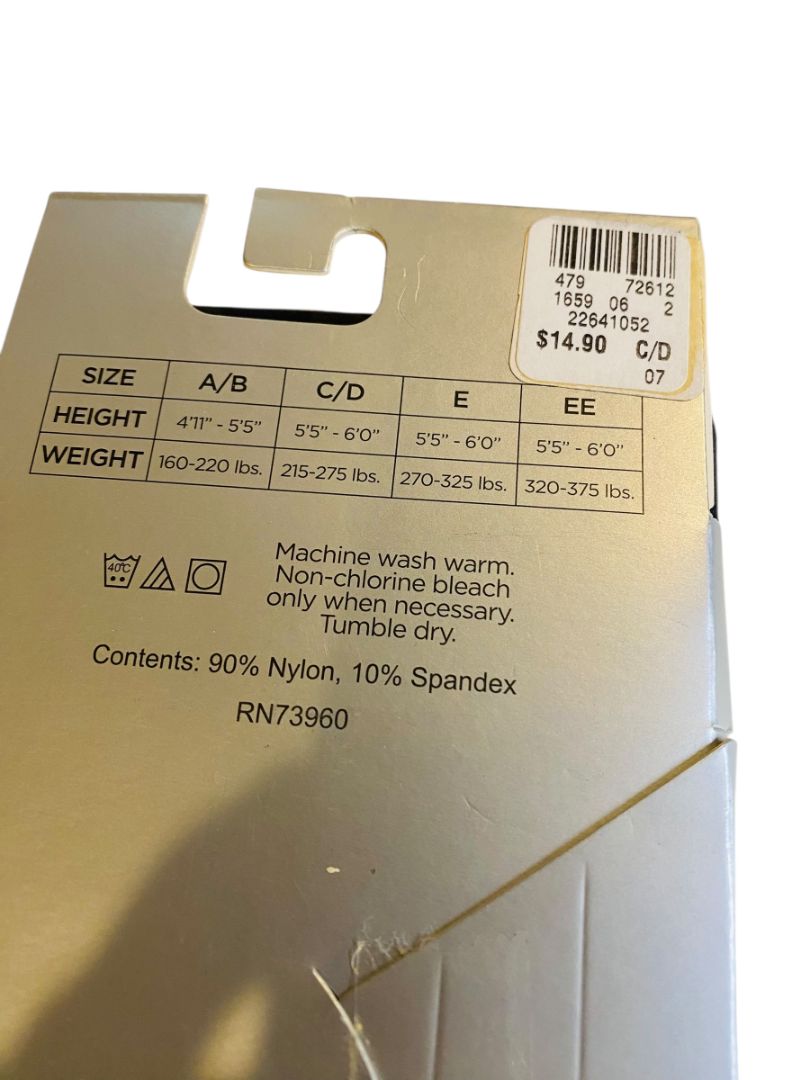 Avenue Body New Tights Plus Size C/D Dark Gray Charcoal