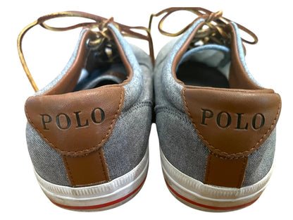 Size 11D Polo Ralph Lauren Mens Vaughn Lace Up Gray Canvas Shoes