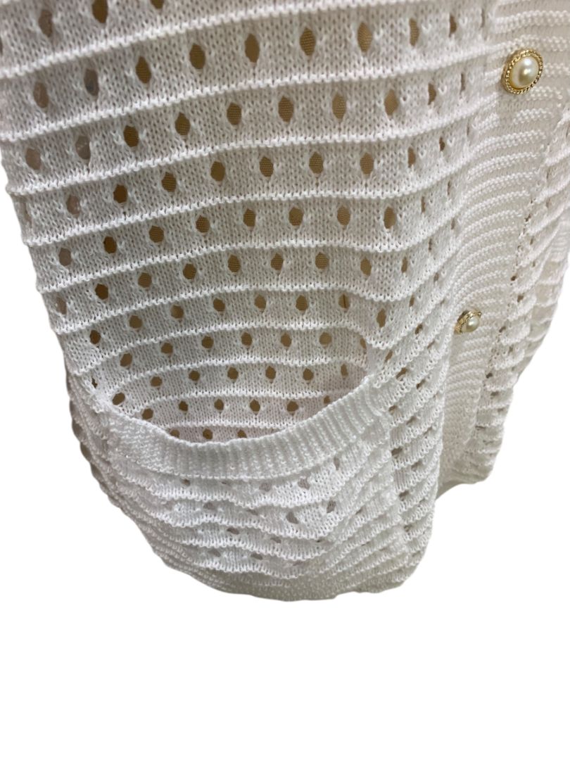 XL Vintage Womens Short Sleeve Loose Knit Collared Cardigan