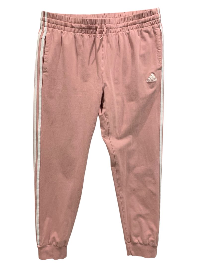 Size XL Adidas Womens Jogger Pants Pockets Pink 3 Stripe