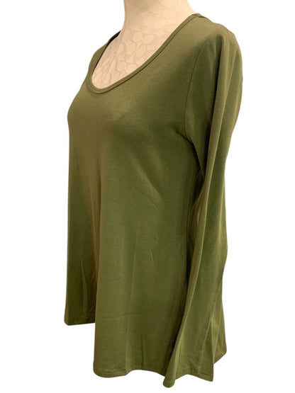 Size Small LulaRoe Womens Olive Green Scoop Neck Long Sleeve Tshirt