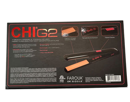 Chi G2 Professional Flat Iron Ceramic And Titanium 1 Inch Hairstyling Iron New