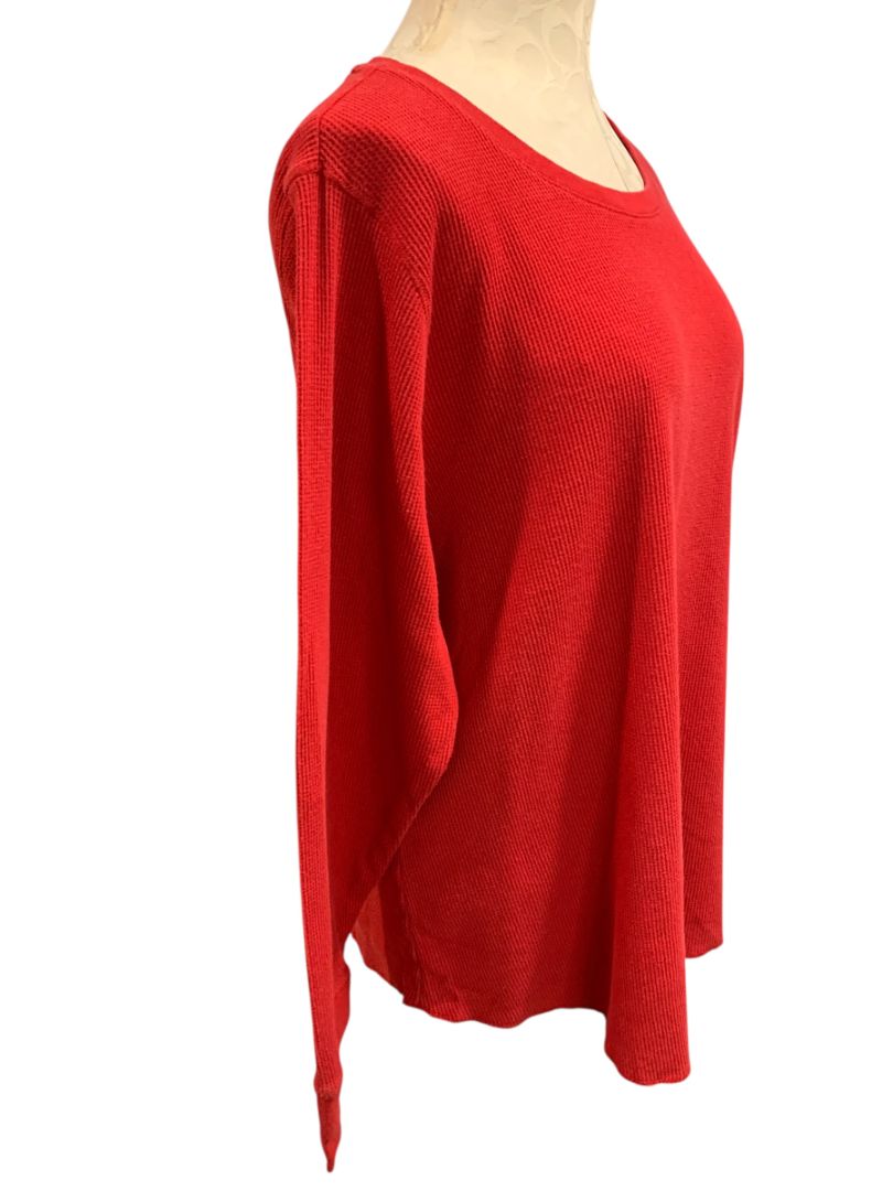 Size 2X Old Navy Plus Womens Red Thermal Shirt Pullover Crewneck