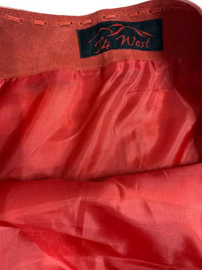 Size 3X T4 West Red Suede Midi Skirt Fringed Western Dance Rodeo