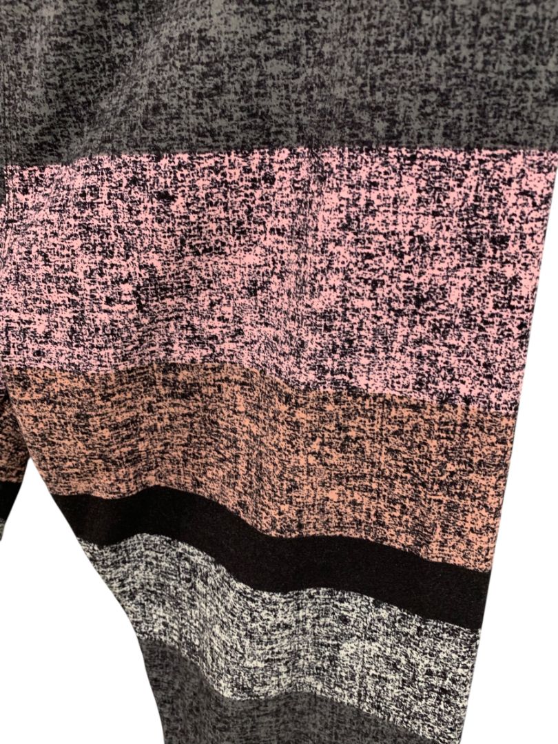 Tall & Curvy LulaRoe Womens Pink Gray Striped Leggings Plus Size