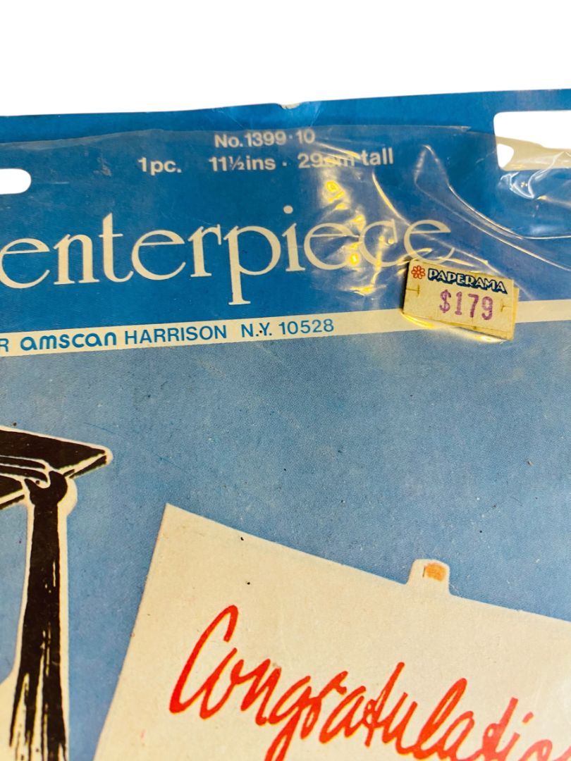 Vintage Amscan Graduation Centerpiece 11.5" Honeycomb Boy 1399-10