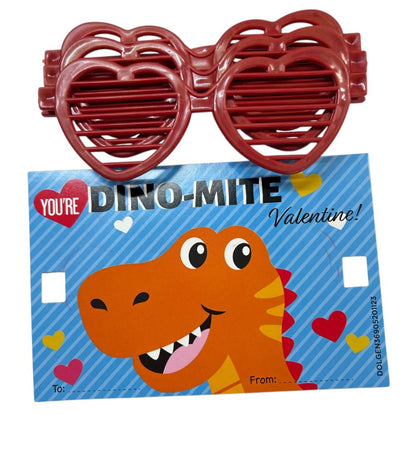 12 Count Classroom Valentine Cards Fun Heart Glasses New