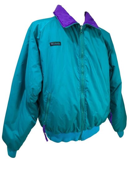 Size XL Columbia 1990s Reversible Mens Ski Jacket Teal Purple