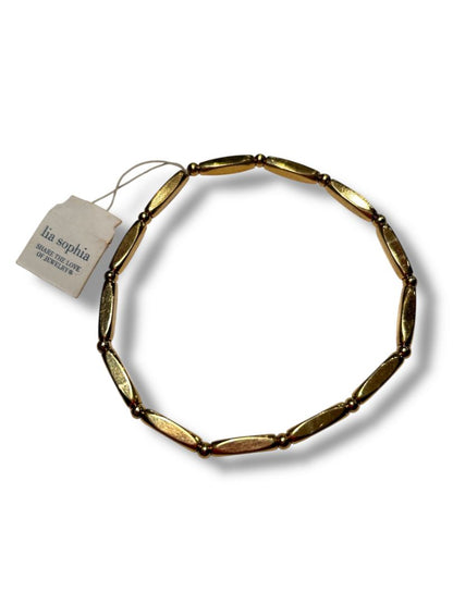 New Lia Sophia Goldtone Bugle Bead Spacers Bracelet Stretch