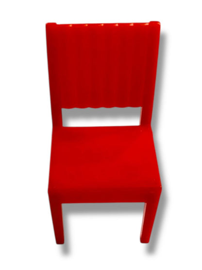 Vintage Dollhouse Miniature Plastic Red Chair Retro 2.25"h