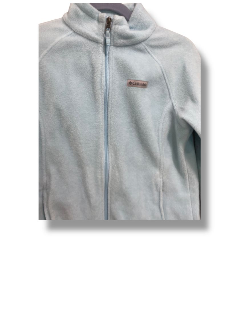 Size Large (14/16) Columbia Girls Light Blue Fleece Full Zip Jacket