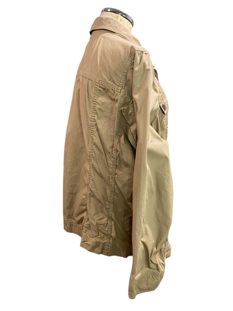 Size 2X Croft & Barrow Womens Tan Lightweight Full Zip Jacket Safari Style