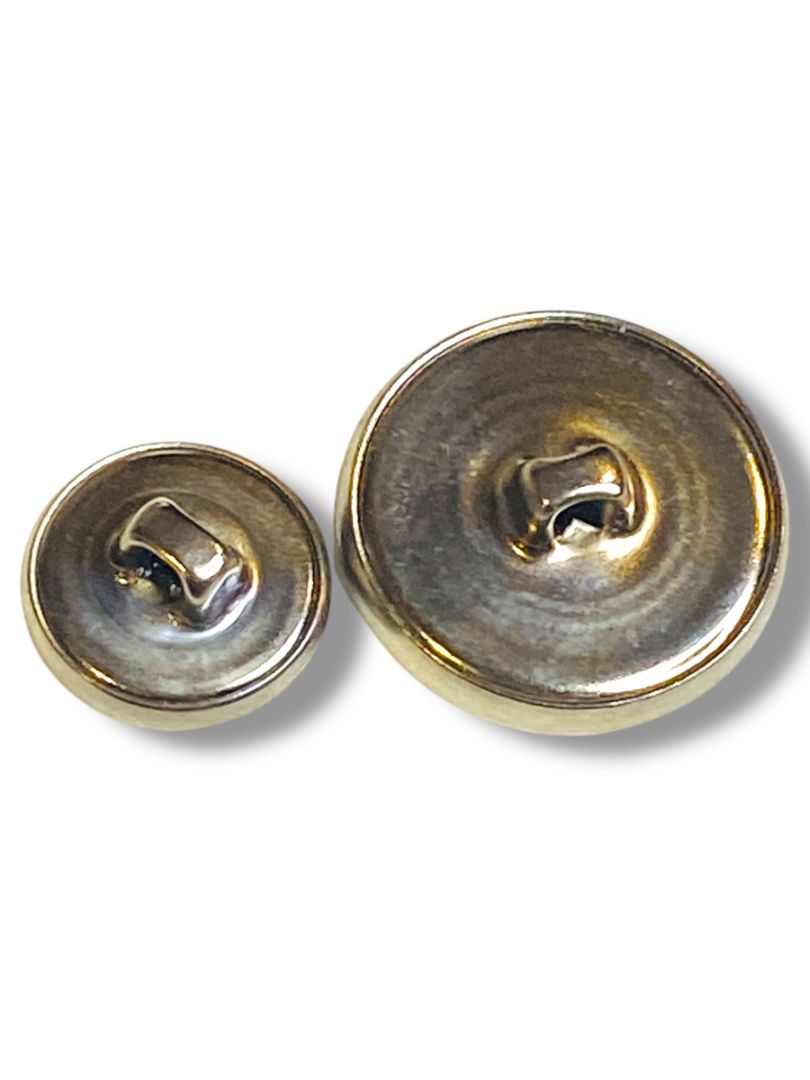 Vintage Set of 2 Silvertone Buttons Royal Crest .9" and .6"