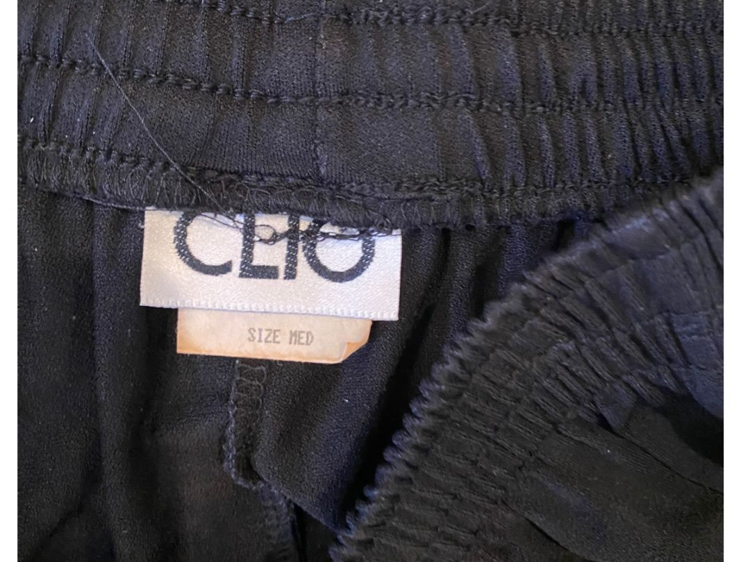 Size Medium Clio Womens Vintage Black Travel Knit Pull On Pants