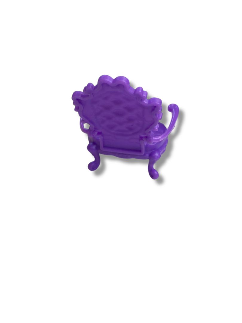 Purple Plastic Dollhouse Miniature Arm Chair 3" Ornate