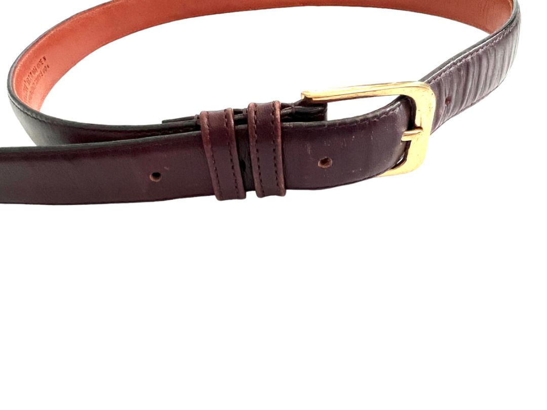 30 Coach Men's Cowhide Leather Brown Belt Vintage Made in New York USA 5702 Brass Buckle