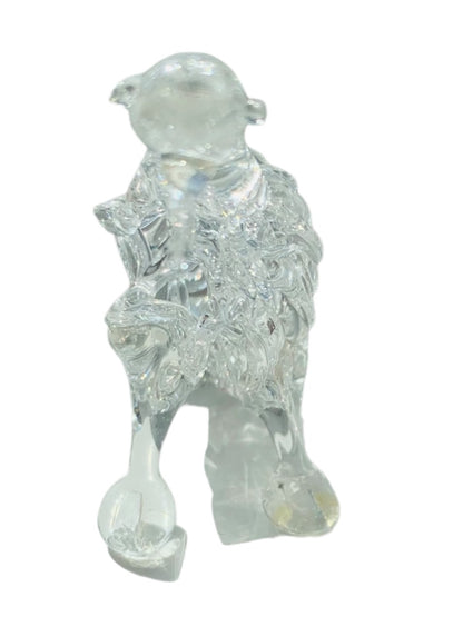 Clear Spun Glass Bird Figurine Filigree Vintage 2.25" h Vintage