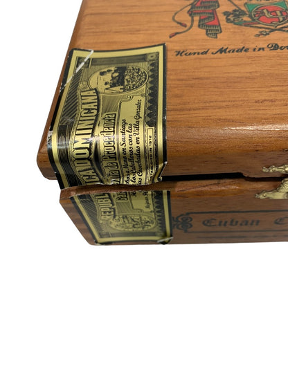 Arturo Fuente Wooden Cigar Box Hinged Clasp Stickers