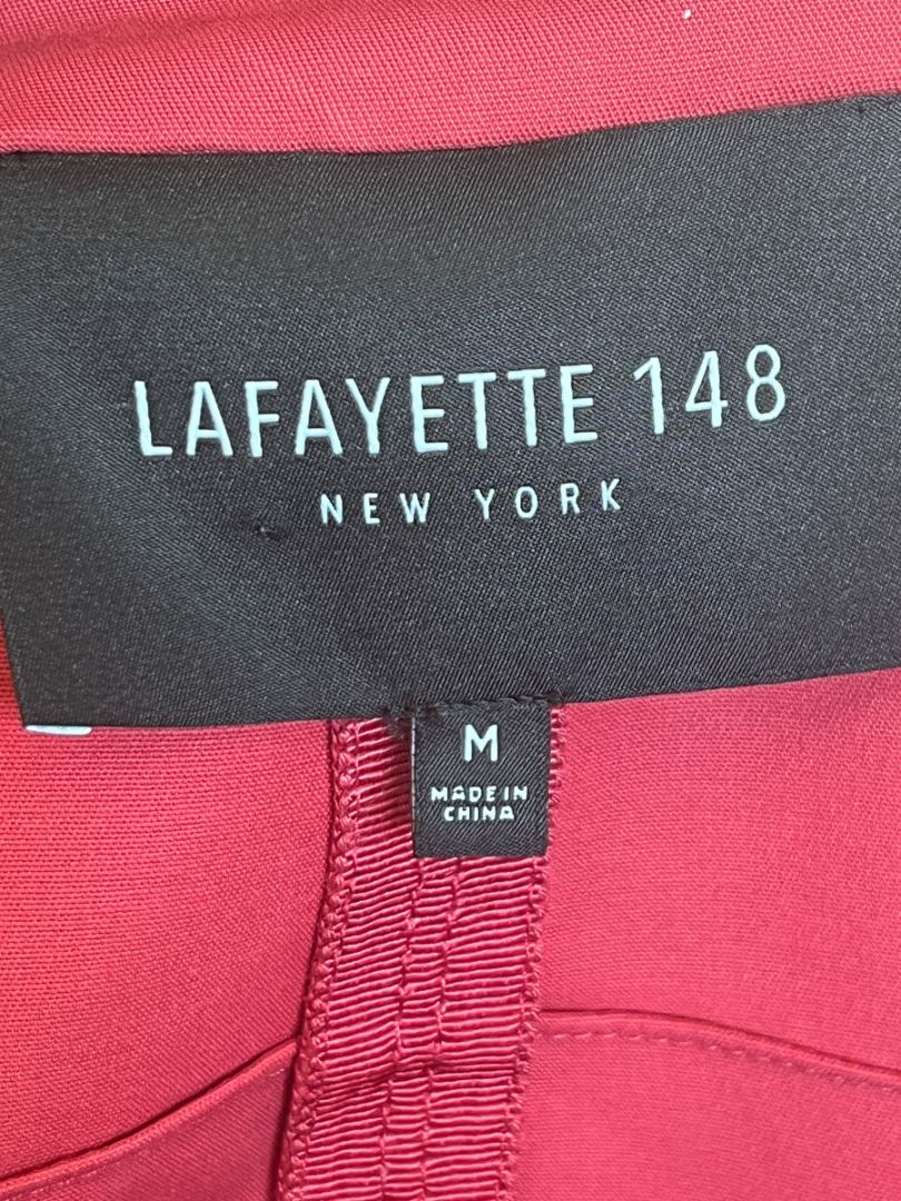 Size Medium Lafayette 148 Burnt Red Blazer Jacket Two Hidden Snap Closure