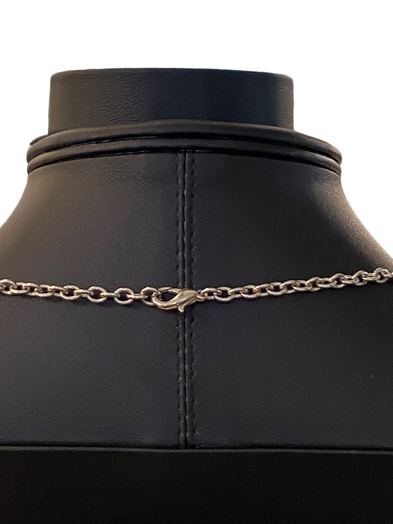 2012 Hello Kitty Sanrio Pendant Necklace Silvertone "Best Friends" 17.5"