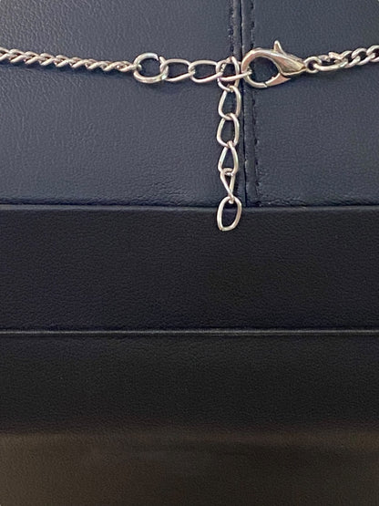 Silvertone 22" Necklace Coral Acrylic Beaded Attached Pendant Necklace