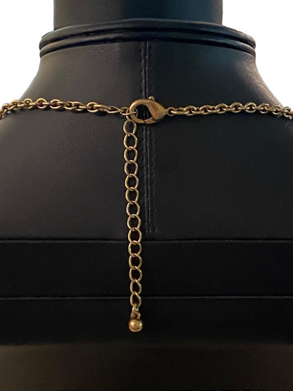 Goldtone Tassel Butterfly 31" Necklace 3.75" Drop Lobster Clasp