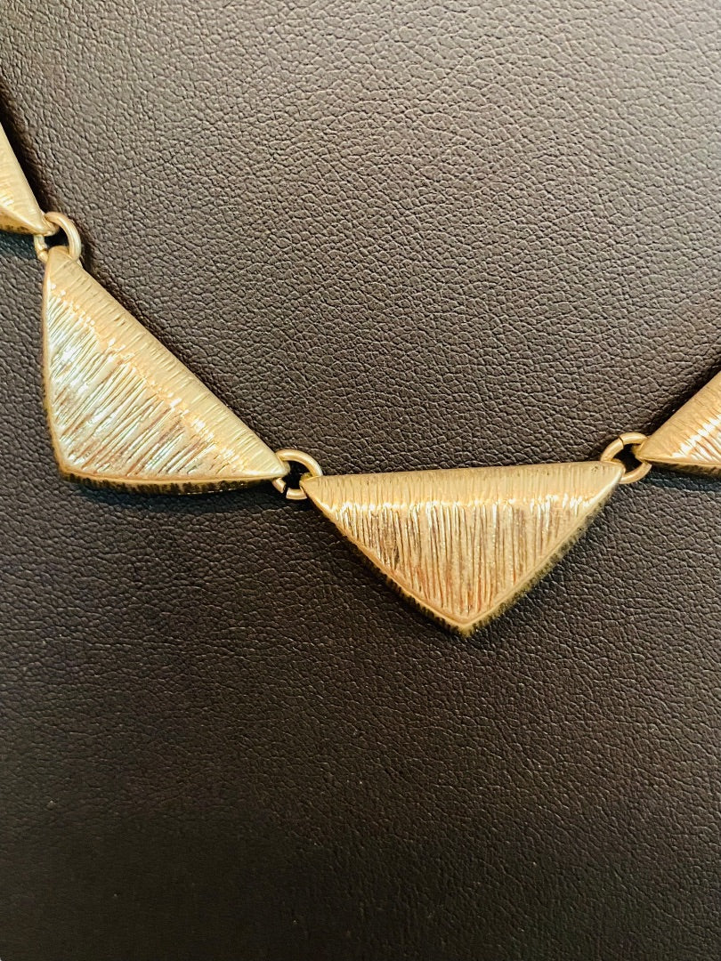 Goldtone Triangle Necklace 17"-20" Lays Flat Lobster Clasp