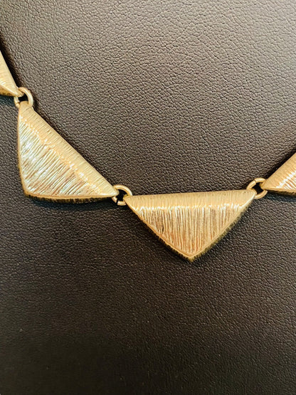 Goldtone Triangle Necklace 17"-20" Lays Flat Lobster Clasp