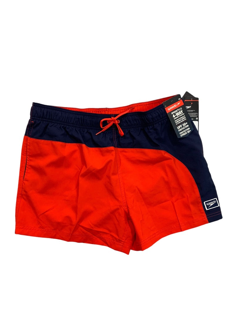 XL Speedo Mens New Swim Trunks High Risk Red UPF 50+ Protection Eco 4-Way Comfort Stretch