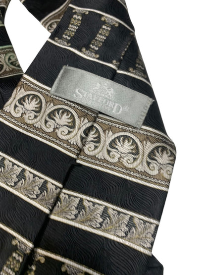 Stafford Mens Necktie X-Long 65" Length Tie Silk Wide 4" Grecian Design