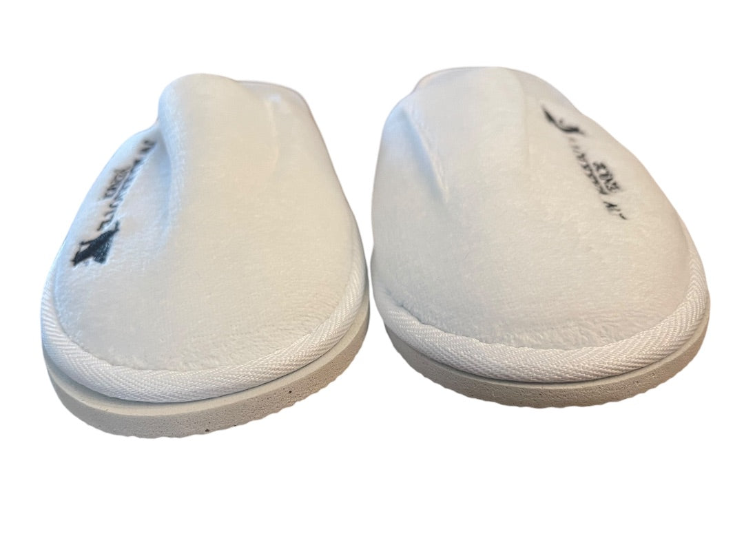 Small JW Marriott Venice Spa White Cushioned Bath Slippers One Pair NEW