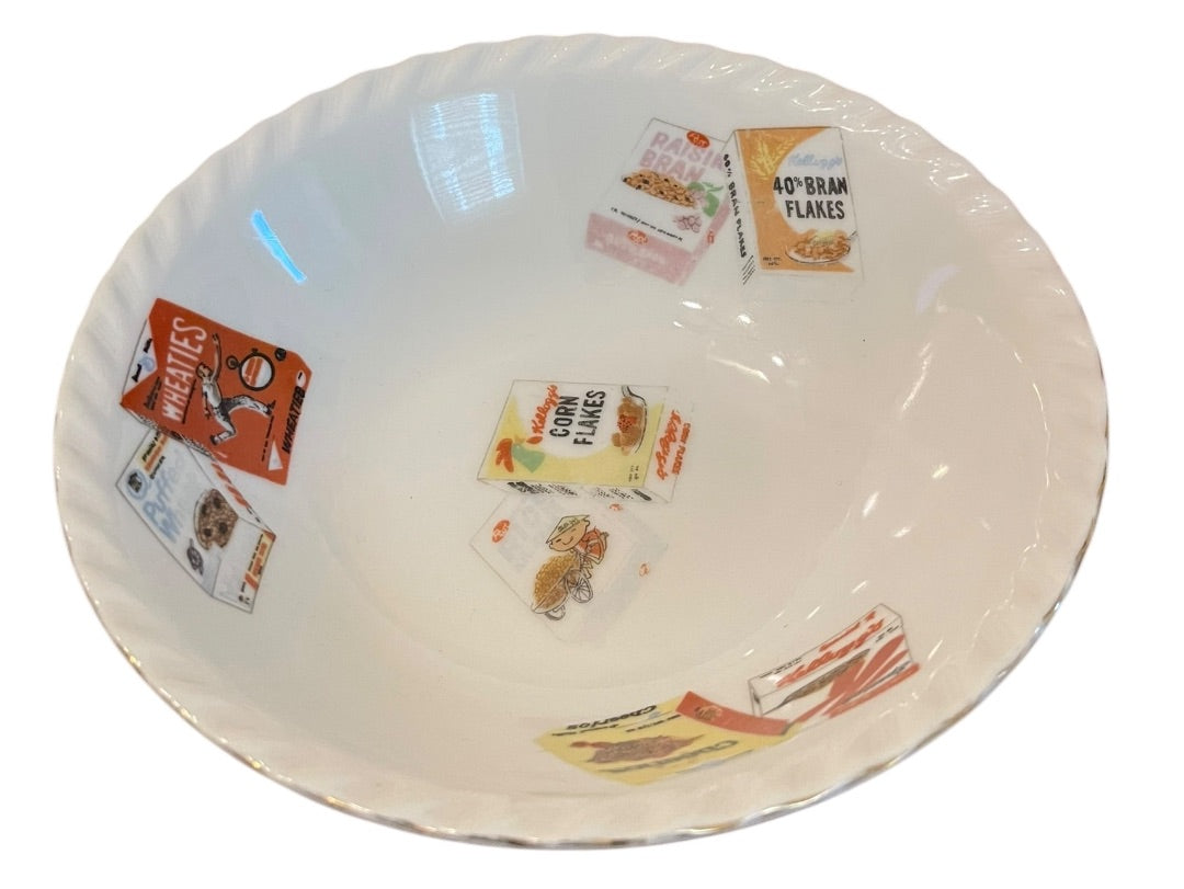 1960s Kelloggs Collectible Ceramic Cereal Advertising Bowl 7 Inch