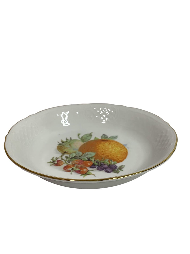 Vintage Schumann Arzberg 8" Bowl Orchard Orange Gold Trim
