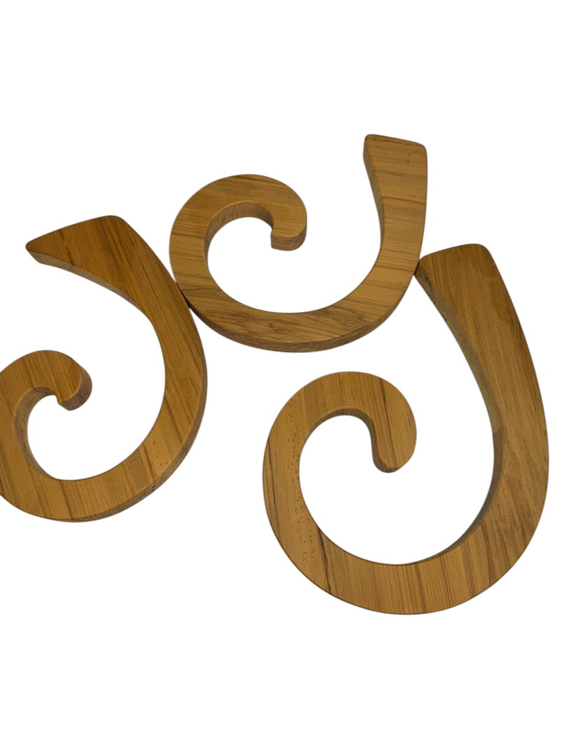 Rimu Timber New Zealand Signed Coil Trivet 3 Pieces 9 Inches Māori  Loop