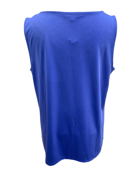 1X Talbots Plus Womens New Blue Sleeveless Knit Jersey Shirt Tank Drape