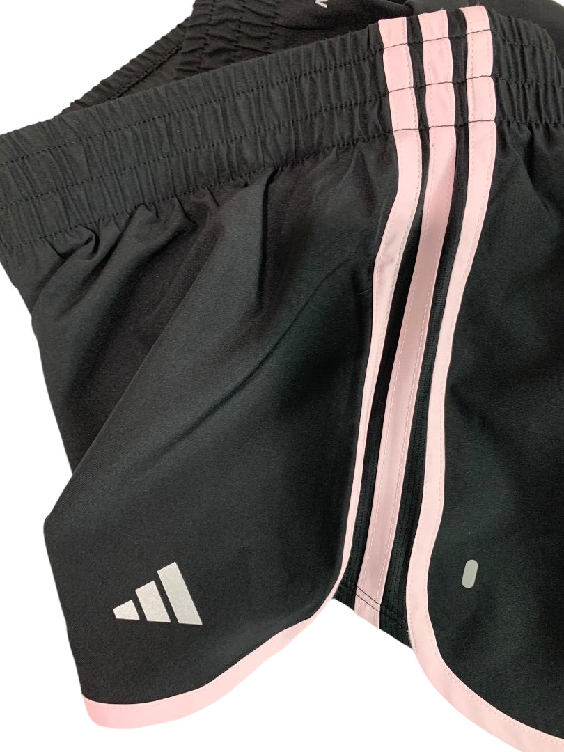 Medium Adidas Womens New Black Pink Running Shorts Lined IB3772