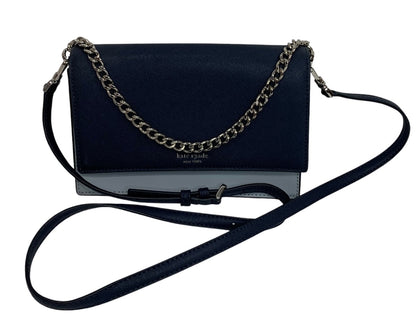 Kate Spade Cameron Converitble Crossbody Navy Blue Gray Saffiano Leather