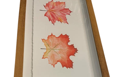 Fall Leaves Green Yellow Red Orange Wall Framed Wall Hanging Art