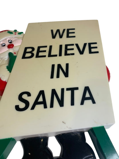 JSNY We Believe in Santa Plastic Christmas Yard Lawn Stakes Decor 1990s