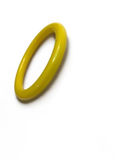 Yellow Vintage Acrylic Bangle Round Bracelet 2.6" Inside Diameter