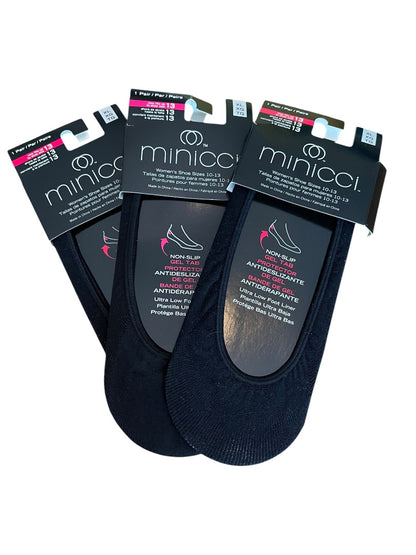 XL Minicci 3 Pair Nonslip Ultra Low Foot Liner Sock New Womens