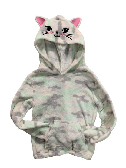 Medium (10/12) Star Ride Girls Pullover Hoodie Kitty Cat Camo Fleece Soft