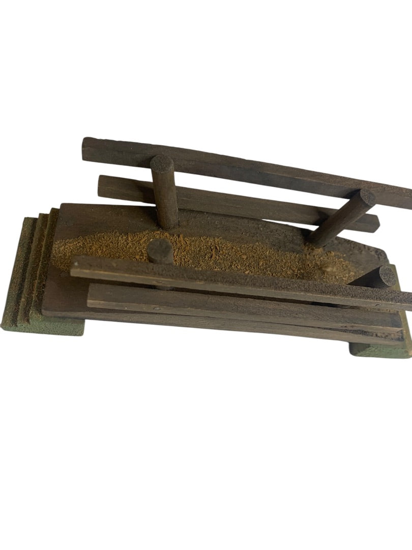 Vintage Wooden Bridge Miniature 7.5 Inches for Figurines Natural Look
