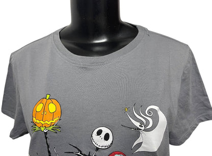 Large Disney The Nightmare Before Christmas Youth Tshirt Gray Tim Burton