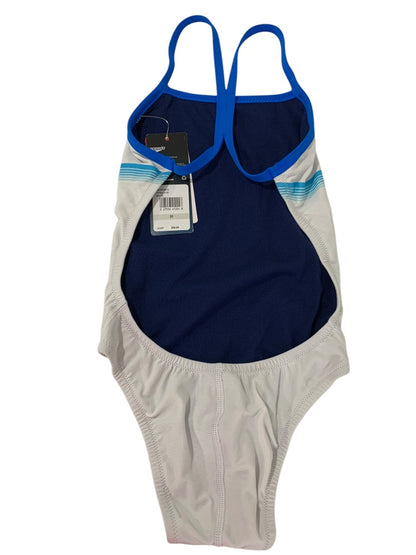 Size 20 Speedo Youth Girls New One Piece Swimsuit White Palm Trees