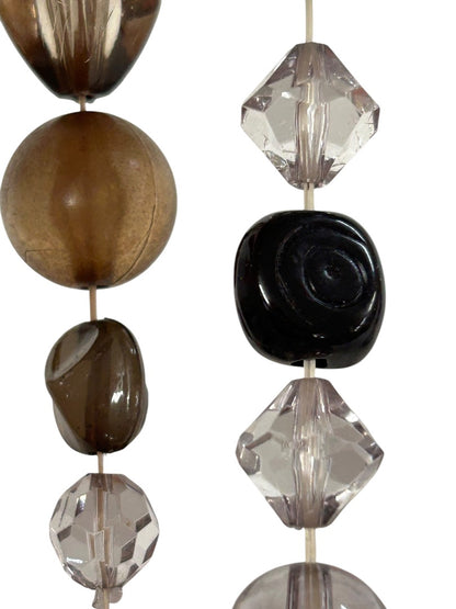 Acrylic Beaded Stretch Bracelet Clear Black Brown