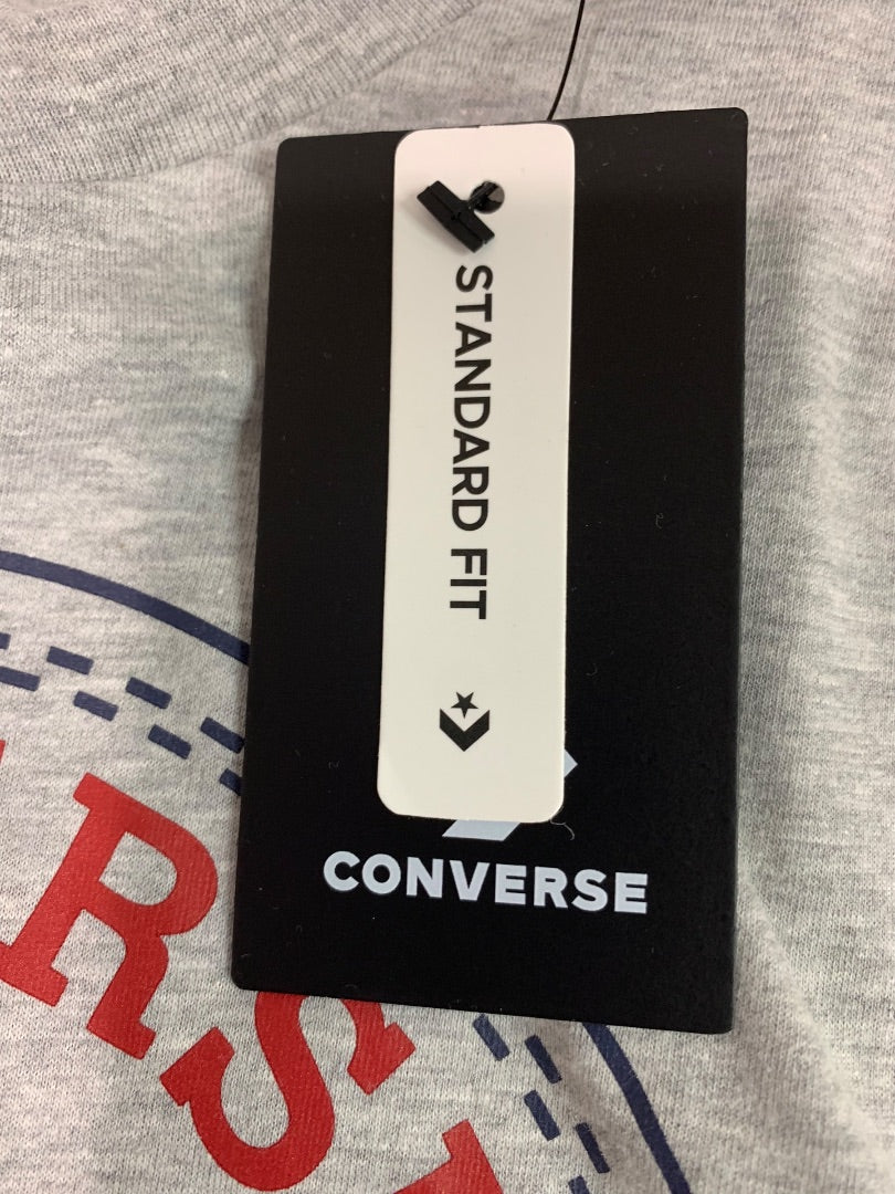 Large Converse Mens New Gray Logo Tshirt Short Sleeve