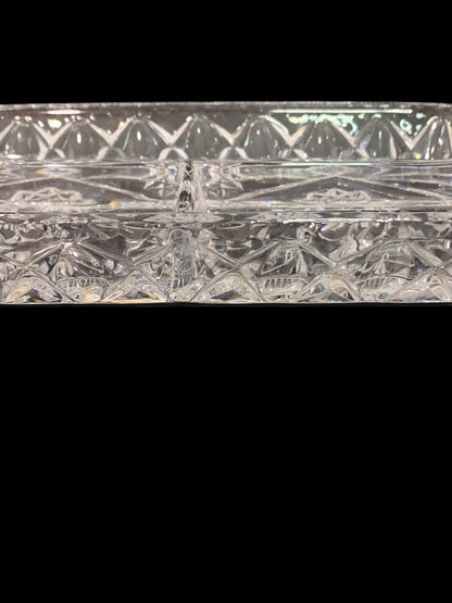 Vintage Pressed Glass Heavy Relish Try Divided Dish 13 x 7 Inches