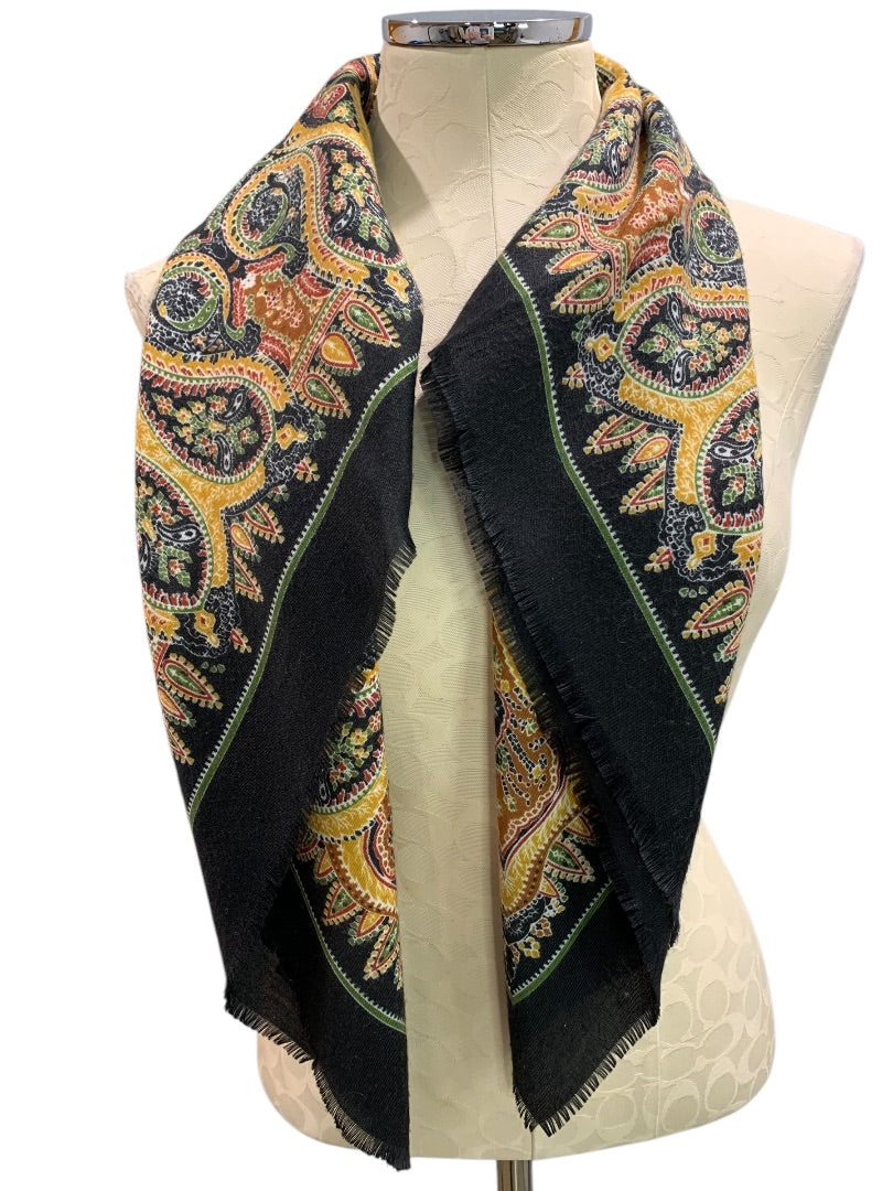 Lightweight Scarf Raw Edge 34 Inches Square